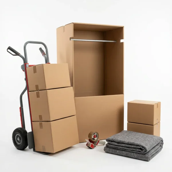 Alles für den professionellen Umzug – Kartons, Kleiderboxen, Möbeldecken & Packmaterial